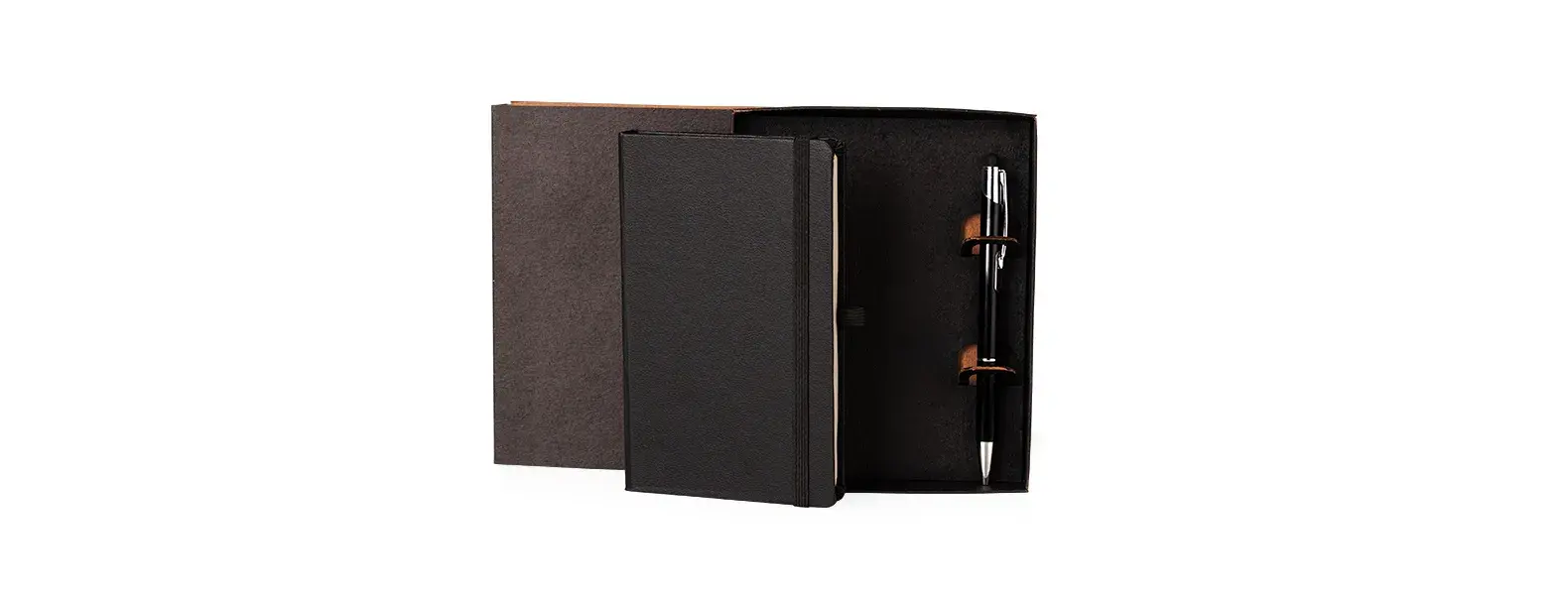 CADERNETA P/ ANOTAÇÕES COM CANETA - PRETA