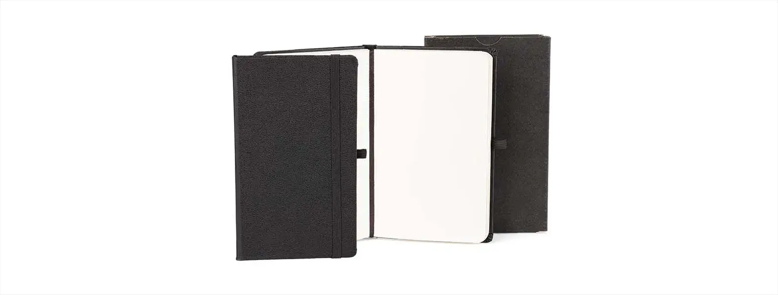 CADERNETA S/ PAUTA PRETO - 12,2X17 CM